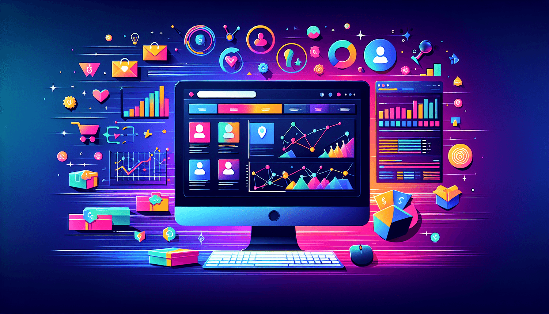 A visual representation of importing data into a Shopify store.